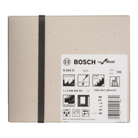 Bosch 2608650551 Lames de scie sabre Acier fin au carbone 100 pièce(s) Bosch 2608650551 Lames de scie sabre Acier fin au carbone 100 pièce(s)