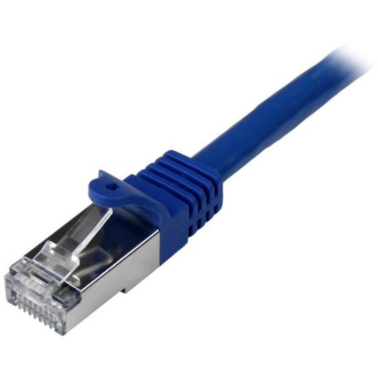 StarTech.com Câble réseau Cat6 blindé SFTP sans crochet de 50 cm - Cordon Ethernet RJ45 anti-accroc - M/M - Bleu