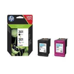 HP 301 / N9J72AE Pack de 2 cartouches noir, cyan, magenta, jaune HP 301 / N9J72AE Pack de 2 cartouches noir, cyan, magenta, jaune