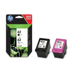 HP 62 Pack de 2 cartouches encre Noir, Cyan, Magenta, Jaune HP 62 Pack de 2 cartouches encre Noir, Cyan, Magenta, Jaune