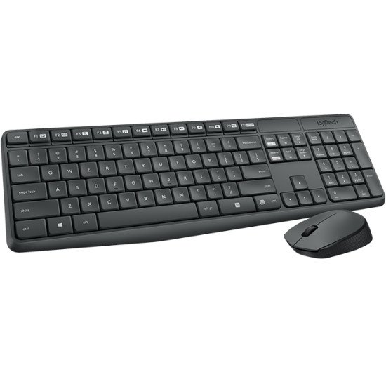 Logitech MK235 Clavier Sans fil + USB QWERTY US Noir 