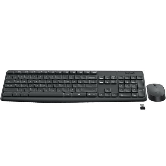 Logitech MK235 Clavier Sans fil + USB QWERTY US Noir 