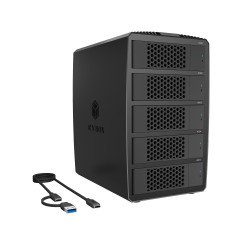ICY BOX IB-RD3705-CU3 boîtier de disques 0 To Bureau Noir