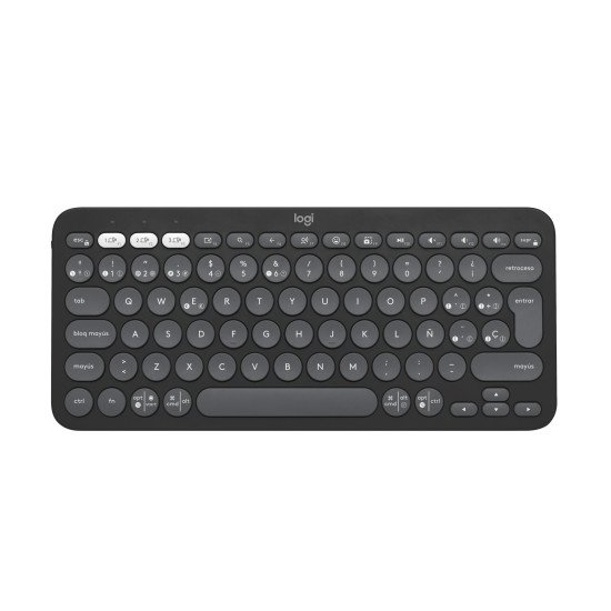 Logitech Pebble Keys 2 K380s clavier RF sans fil + Bluetooth QWERTY Espagnole Graphite