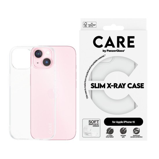PanzerGlass CARE by ® Fashionable Case Transparent X-Ray Soft Basic iPhone 15 coque de protection pour téléphones portables Housse PanzerGlass CARE by ® Fashionable Case Transparent X-Ray Soft Basic iPhone 15 coque de protection pour téléphones portables Housse
