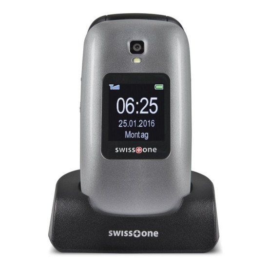 Swisstone BBM 625 6,1 cm (2.4") Noir, Argent Téléphone d'entrée de gamme