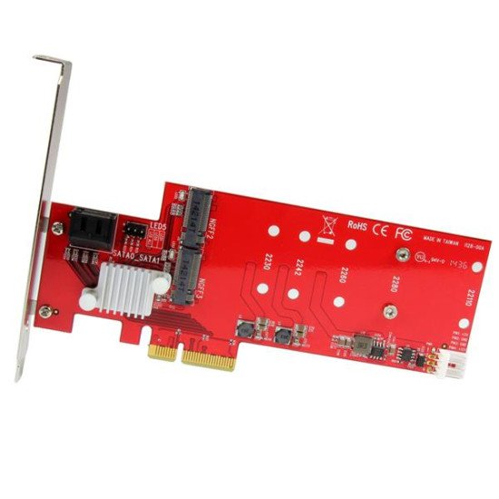 StarTech.com Carte contrôleur PCI Express RAID pour 2 SSD M.2 NGFF plus 2 ports SATA III 6 Gb/s