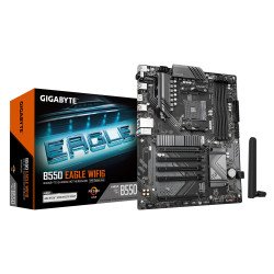 GIGABYTE B550 EAGLE WIFI6 Carte mère - Processeurs AMD Ryzen série 5000 G, VRM 10+3+1 phases, jusqu'à 3200 MHz DDR4, 1xPCIe 4.0 + 1xPCIe 3.0 M.2, LAN 1GbE, WIFI 6, USB 3.2 Gen 2 GIGABYTE B550 EAGLE WIFI6 Carte mère - Processeurs AMD Ryzen série 5000 G, VRM 10+3+1 phases, jusqu'à 3200 MHz DDR4, 1xPCIe 4.0 + 1xPCIe 3.0 M.2, LAN 1GbE, WIFI 6, USB 3.2 Gen 2