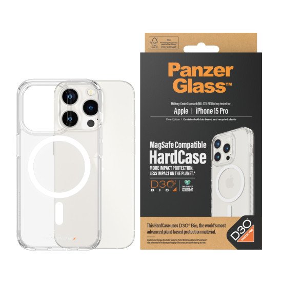 PanzerGlass PG Hardcase Iphone 2023 Pro 6.1In MS D3O coque de protection pour téléphones portables Housse Transparent