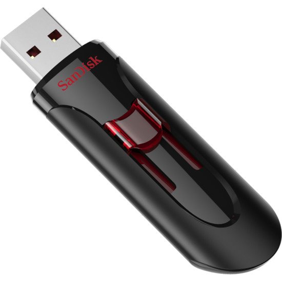 SanDisk UFM 128GB USB CRUZER GLIDE 3.0 lecteur USB flash 128 Go USB Type-A 3.2 Gen 1 (3.1 Gen 1) Noir, Rouge