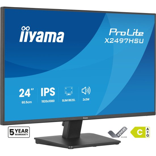 iiyama ProLite X2497HSU-B1 écran PC 60,5 cm (23.8") 1920 x 1080 pixels Full HD LED Noir