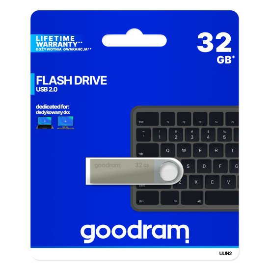 Goodram UUN2 lecteur USB flash 32 Go USB Type-A 2.0 Argent