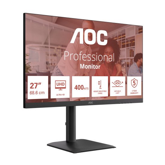 AOC E4 U27E4CV écran PC 68,6 cm (27") 3840 x 2160 pixels 4K Ultra HD LED Noir