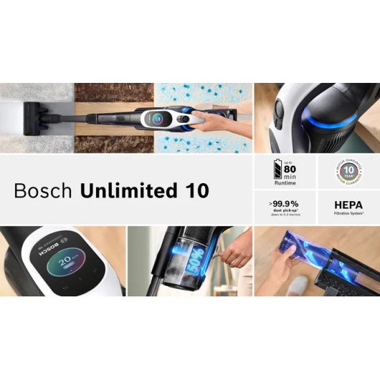 Bosch BCS1041WAC aspirateur balai et balai électrique Batterie Sec HEPA Sans sac 0,4 L 23,5 W Noir, Blanc 4 Ah Bosch BCS1041WAC aspirateur balai et balai électrique Batterie Sec HEPA Sans sac 0,4 L 23,5 W Noir, Blanc 4 Ah