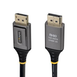 StarTech.com Câble DisplayPort 2.1 de 1,5m, Câble DisplayPort DP80 Certifié VESA, 10K/8K 60Hz Non Compressé, 16K 60Hz/8K 240Hz avec DSC 1.2a, Câble d'Écran DP 2.1