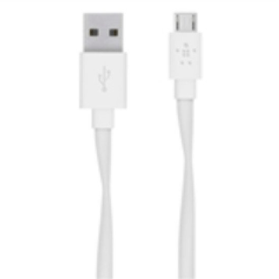 Belkin Flat Micro-USB to USB-A câble USB 1,2 m USB A Micro-USB A Blanc