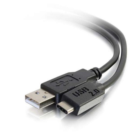 C2G 1m, USB2.0-C/USB2.0-A câble USB 2.0 USB C USB A Noir