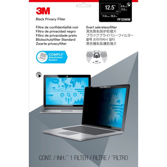 3M Filtre de confidentialité pour ordinateur portable à écran panoramique edge-to-edge 12,5"