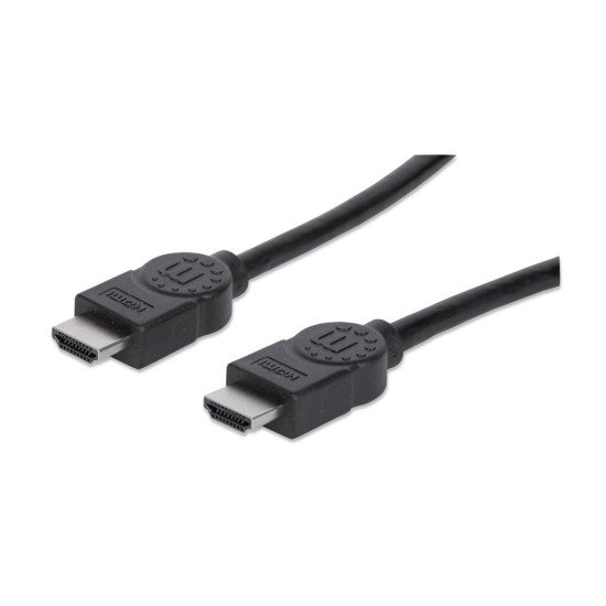 Manhattan Câble HDMI 4K@30 Hz, 1 m, adapté à tous les usages 1080p/HD et à la plupart des usages 4K (vérifier la compatibilité 4K de votre système), mâle à mâle, noir, Ultra HD 4K x 2K, garantie à vie, équivalent à HDMM1M