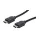 Manhattan Câble HDMI 4K@30 Hz, 1 m, adapté à tous les usages 1080p/HD et à la plupart des usages 4K (vérifier la compatibilité 4K de votre système), mâle à mâle, noir, Ultra HD 4K x 2K, garantie à vie, équivalent à HDMM1M