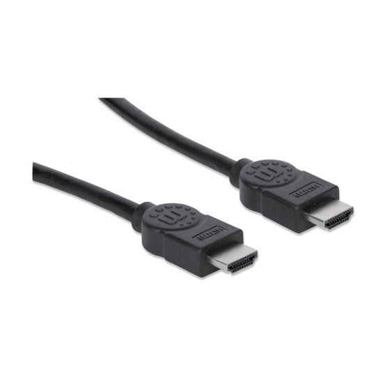 Manhattan Câble HDMI 4K@30 Hz, 1 m, adapté à tous les usages 1080p/HD et à la plupart des usages 4K (vérifier la compatibilité 4K de votre système), mâle à mâle, noir, Ultra HD 4K x 2K, garantie à vie, équivalent à HDMM1M