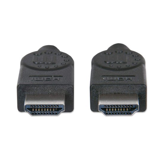 Manhattan Câble HDMI 4K@30 Hz, 1 m, adapté à tous les usages 1080p/HD et à la plupart des usages 4K (vérifier la compatibilité 4K de votre système), mâle à mâle, noir, Ultra HD 4K x 2K, garantie à vie, équivalent à HDMM1M