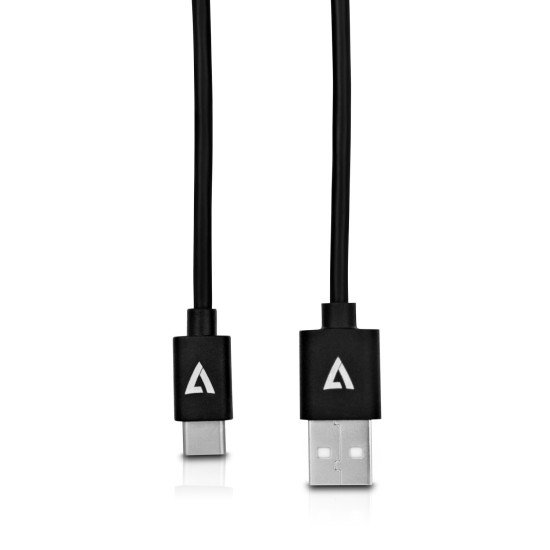 V7 Câble USB 2.0 A mâle vers USB-C mâle, noir 2m 6.6ft