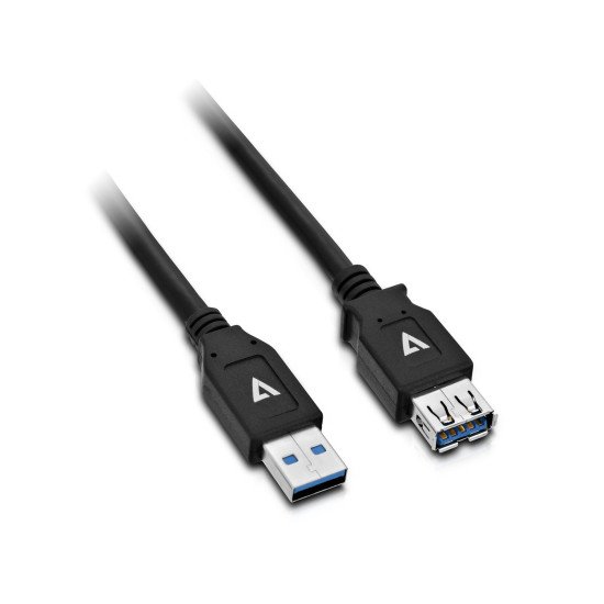 V7 Câble d'extension USB 3.0 A femelle vers USB 3.0 A mâle, noir 2m 6.6ft