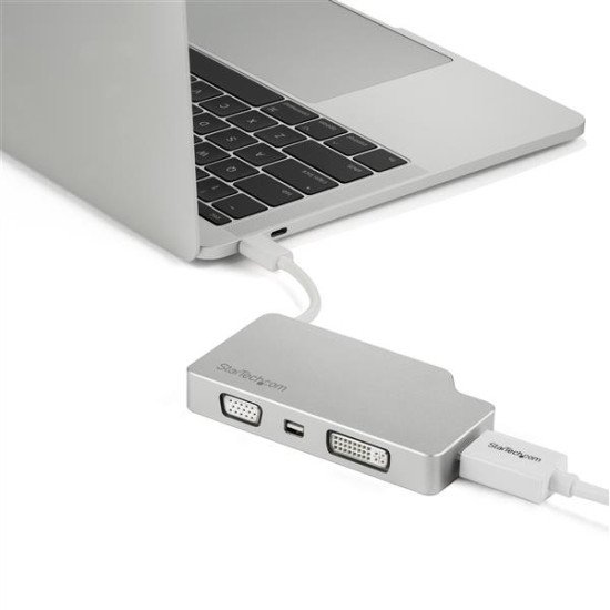 StarTech.com Adaptateur de voyage audio/vidéo 4 en 1 - USB Type-C vers VGA, DVI, HDMI ou Mini DP - 4K