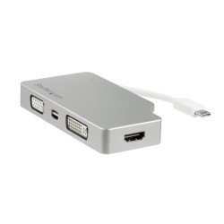 StarTech.com Adaptateur de voyage audio/vidéo 4 en 1 - USB Type-C vers VGA, DVI, HDMI ou Mini DP - 4K StarTech.com Adaptateur de voyage audio/vidéo 4 en 1 - USB Type-C vers VGA, DVI, HDMI ou Mini DP - 4K