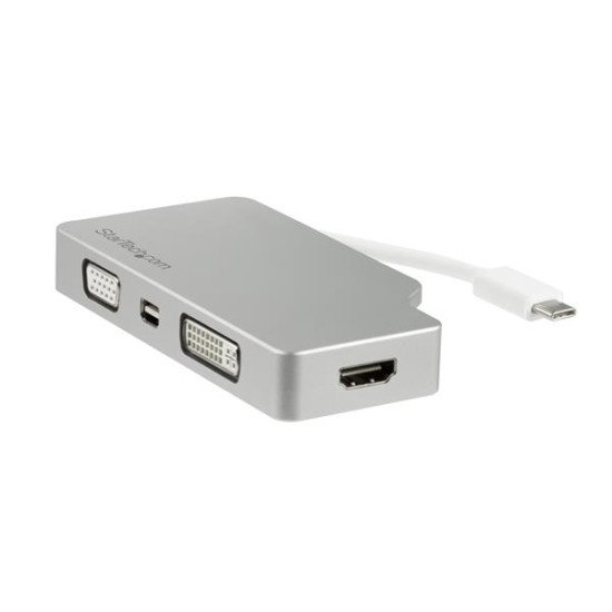 StarTech.com Adaptateur de voyage audio/vidéo 4 en 1 - USB Type-C vers VGA, DVI, HDMI ou Mini DP - 4K