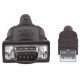Manhattan Câble convertisseur USB-A vers série RS232/COM/DB9, 45 cm, mâle à mâle, FTDI FT232RL, compatible Windows 11, noir/argent, garantie 3 ans, équivalent à ICUSB2321F