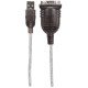 Manhattan Câble convertisseur USB-A vers série RS232/COM/DB9, 45 cm, mâle à mâle, FTDI FT232RL, compatible Windows 11, noir/argent, garantie 3 ans, équivalent à ICUSB2321F