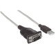 Manhattan Câble convertisseur USB-A vers série RS232/COM/DB9, 45 cm, mâle à mâle, FTDI FT232RL, compatible Windows 11, noir/argent, garantie 3 ans, équivalent à ICUSB2321F