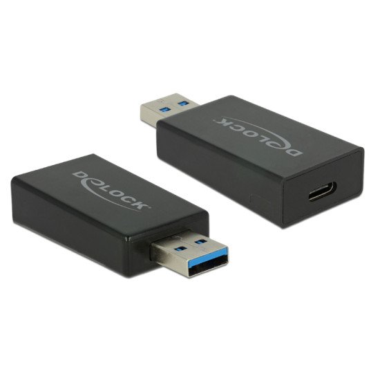 DeLOCK 65689 changeur de genre de câble USB 3.1 Gen 2 Type-A USB 3.1 Gen 2 USB Type-C Noir
