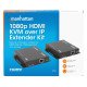 Manhattan Kit d'extension KVM HDMI 1080p sur IP, étend le signal 1080p@60 Hz jusqu'à 120 m via câble Ethernet Cat6 ou réseau IP, émetteur et récepteur, ports USB-A pour PC, souris et clavier, noir, garantie de 3 ans