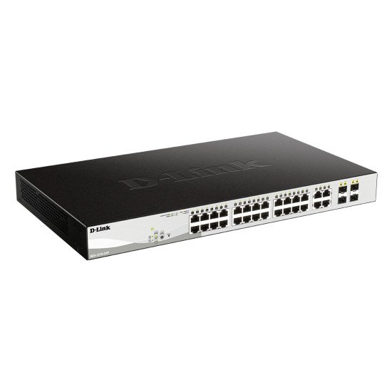D-Link DGS-1210-24P Géré L2 Gigabit Ethernet (10/100/1000) Connexion Ethernet POE Noir