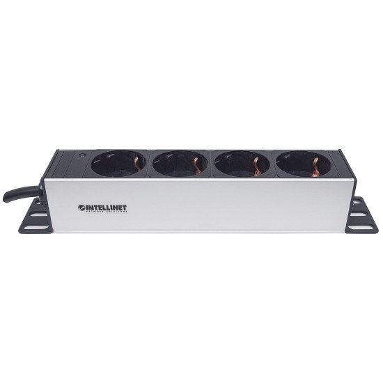 Intellinet Unité de distribution d'alimentation (PDU) 10" 1U à 4 prises EU, avec voyant d'alimentation, sans protection contre les surtensions, prises EU CEE 7/3, câble d'alimentation 1,8 m, sortie, montage en rack, garantie trois ans