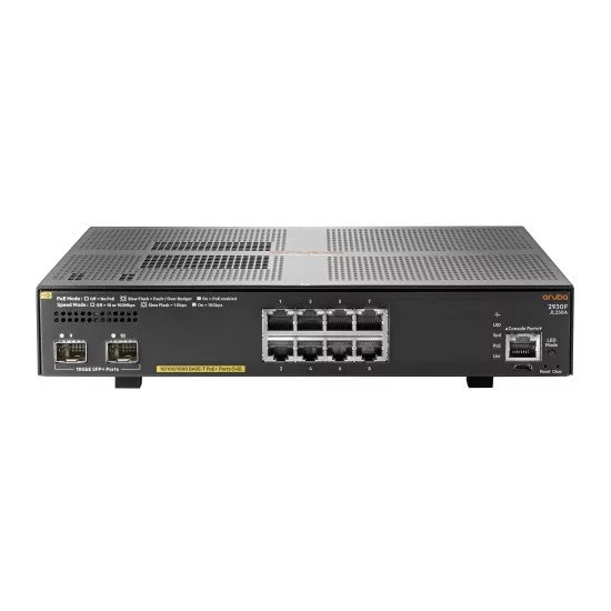 HPE Aruba 2930F 8G PoE+ 2SFP+ Switch Gigabit Ethernet HPE Aruba 2930F 8G PoE+ 2SFP+ Switch Gigabit Ethernet