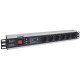 Intellinet Unité de distribution d'alimentation (PDU) 19" 1,5U à 6 prises EU, avec interrupteur marche/arrêt et protection contre les surtensions, prises EU CEE 7/3, câble d'alimentation 3 m, sortie, montage en rack, garantie trois ans