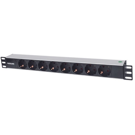 Intellinet Unité de distribution d'alimentation (PDU) 19" 1U à 8 prises EU, voyant LED uniquement, sans protection contre les surtensions, prises EU CEE 7/3, câble d'alimentation 1,8 m, sortie, montage en rack, garantie trois ans