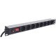Intellinet Unité de distribution d'alimentation (PDU) 19" 1U à 8 prises EU, avec interrupteur marche/arrêt et protection contre les surcharges, prises EU CEE 7/3, câble d'alimentation 3 m, sortie, montage en rack, garantie trois ans