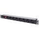 Intellinet Unité de distribution d'alimentation (PDU) 19" 1U à 8 prises EU, avec interrupteur marche/arrêt et protection contre les surcharges, prises EU CEE 7/3, câble d'alimentation 3 m, sortie, montage en rack, garantie trois ans