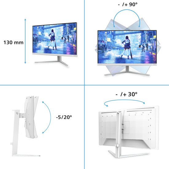 Philips Evnia 5000 27M2N5201P/00 écran PC 68,6 cm (27") 1920 x 1080 pixels Full HD LCD Blanc