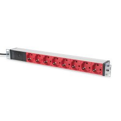 Digitus Bloc multiprise avec profilé en aluminium et préfusible, prise électrique à contact de protection à 8 sorties, connecteur IEC C14 pour câble d Digitus Bloc multiprise avec profilé en aluminium et préfusible, prise électrique à contact de protection à 8 sorties, connecteur IEC C14 pour câble d