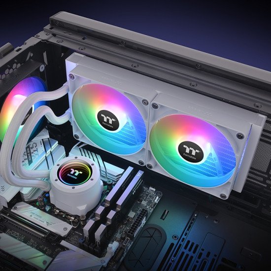 Thermaltake CL-W377-PL14SW-A système de refroidissement d'ordinateur Boitier PC Refroidisseur de liquide tout-en-un 14 cm Blanc Thermaltake CL-W377-PL14SW-A système de refroidissement d'ordinateur Boitier PC Refroidisseur de liquide tout-en-un 14 cm Blanc