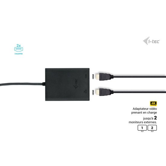 i-tec USB-C Dual 4K/60Hz (single 8K/30Hz) HDMI Video Adapter