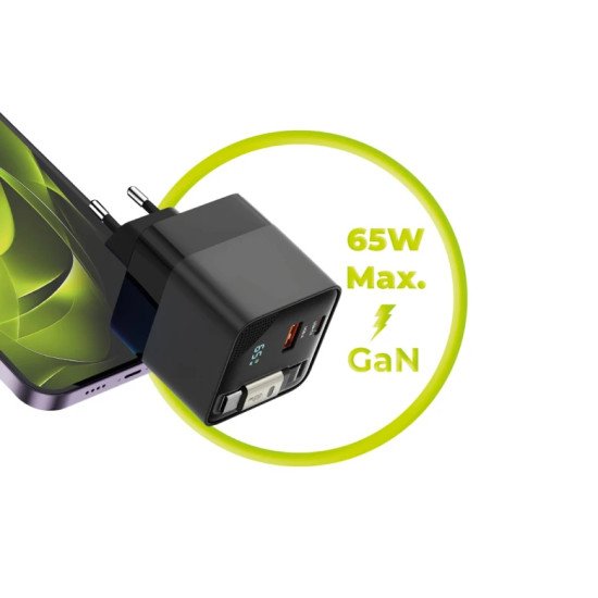 Mobile Origin MO-65WDCH-PW2 chargeur d'appareils mobiles Universel Noir Secteur Charge rapide Intérieure