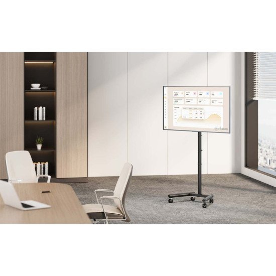 Manhattan Chariot pour TV/moniteurs, écrans 13"–42", Compatibilité VESA : de 75x75 à 200x200 mm (vérifiez les dimensions des quatre trous de fixation à l'arrière), charge max. 20 kg, 6 hauteurs, support