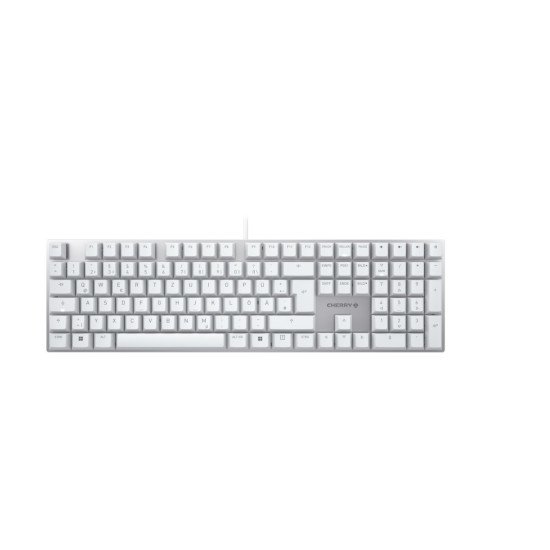 CHERRY KC 200 MX clavier USB QWERTZ Allemand Argent, Blanc